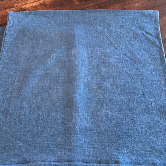 IKEA Blue Upcycled Pillow Covers w/ Floral Transfers w/ Zipper Closure- 2 pcs. - Picture 6 of 11